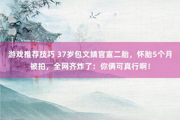 游戏推荐技巧 37岁包文婧官宣二胎，怀胎5个月被拍，全网齐炸了：你俩可真行啊！