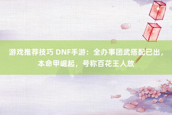 游戏推荐技巧 DNF手游：全办事团武搭配已出，本命甲崛起，号称百花王人放