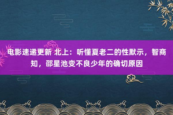 电影速递更新 北上：听懂夏老二的性默示，智商知，邵星池变不良少年的确切原因